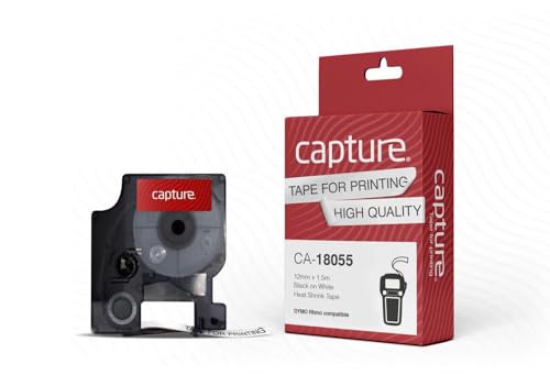 Capture 12 Mm X 1,5 M Black On White Heat Shrink Tape, 18055 (Heat Shrink Tape)