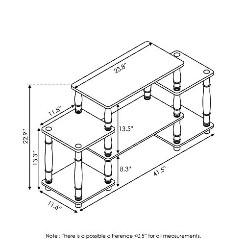 Image of Furinno Turn-N-Tube No Tools Entertainment Center, Classic Square Corner, Espresso /Black