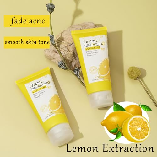 Lemon Exfoliating Gel,Lemon Peeling Gel,Vitamin C Face Scrub,Soft your Skin & Remove Dead Skin,Natural Face Scrub Exfoliator for Blackhead,Mild Face Exfoliator Scrub for Radiant Skin,Face & Body &Knee - Image 7