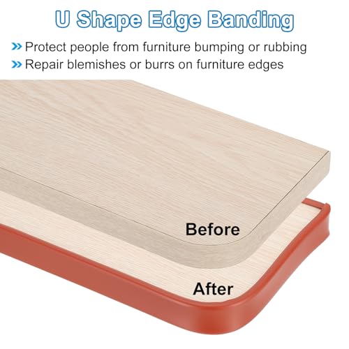 PATIKIL TPE U-Shape Edge Banding, 5/8 Inch x 16.4ft Self Adhesive Flexible Veneer Edging Trim Furniture Edge Protector for Shelf Cabinet Table Repair Restoration, Black by PATIKIL - Image 4