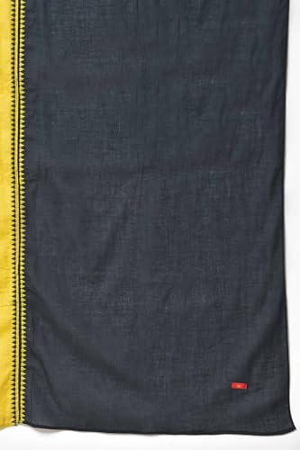 Image of W for Woman Women Silk Green And Black Colour Block Dupatta, Free Size