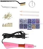 【Pinzas de joyería y cepillo de limpieza】Estas pinzas son perfectas para recoger y colocar pedrería o lentejuelas pequeñas y te ayudan a crear detalles finos. Después de aplicar los diamantes de imitación, las puntas se pegan con pegamento. ¡El cepillo de limpieza puede limpiar el pegamento de las puntas hotfix para que quede limpio y brillante!