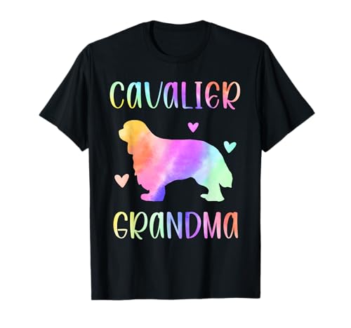 Cavalier Nonna Cavie Nana Arcobaleno Acquerello Maglietta