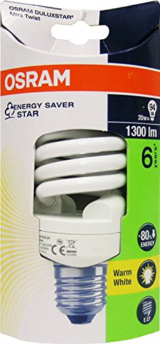 Preisvergleich Produktbild Osram Dulux Twist Energiesparlampe, E27-Sockel, 20 Watt, Warmweiß - 2700K
