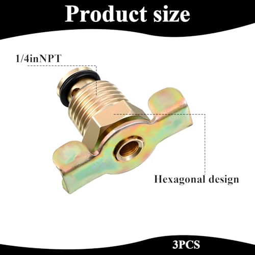 3Pcs Brass Wing Nut Drain Valve