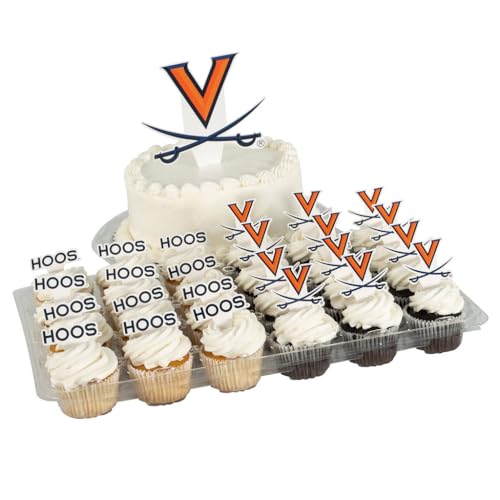 Desert Cactus University of Virginia Cupcake Topper and Cake Toppers Set - UVA Cavaliers 25 Pcs Party Supplies, Decorations and Favors