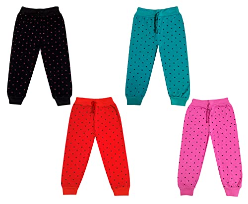 Image of indi weaves Kids Girls Cotton Star Printed Capri [Pack of 4] Pink, RAMA Green, RED, Black