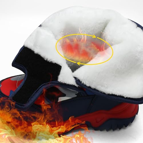 Boys Girls Winter Fleece-Lined Boots Thick Chunky Outdoor Waterproof Ankle Boots Kids Warm Side Open Fuzzy Shoes4