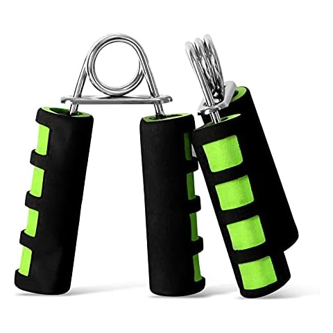 ALBOYI Hand Grips Strengthener, 2 Pack Foam Hand Grips Gripper Exerciser Finger Forearm Wrist Muscle Exerciser Grip Trainer(Black/Green) Cover