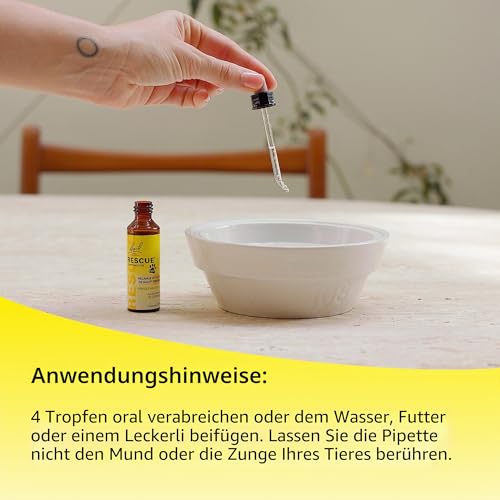 RESCUE PETS – Tropfer – Gelassenheit für Haustiere – Ideal für Reisen, Tierarztbesuch, Fellpflege, Lärm und Einsamkeit – ohne Alkohol, natürlich und vegan – Flasche 20 ml