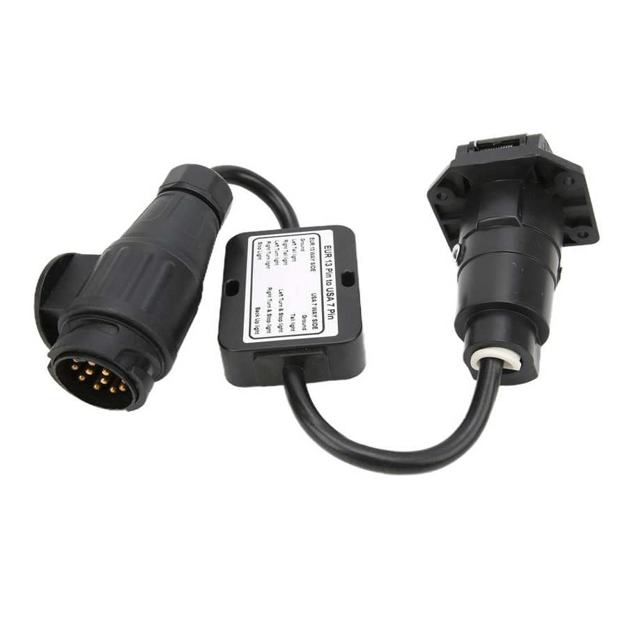 European 13 Pin to for American 7 Way Plug Round Connector Trailer Light Electrical Converter