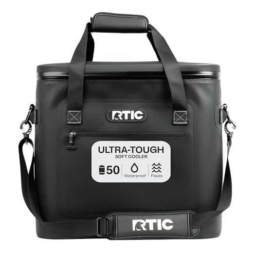 RTIC Soft Cooler 40 Can, Insulated Bag Portable Ice Chest Box for Lunch, Beach, Drink, Beverage, Travel, Camping, Picnic, Car, Trips, Floating Cooler Leak-Proof with Zipper, Black