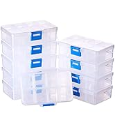 BENECREAT 10 Pack 8 Grids Jewelry Dividers Box Organizer Adjustable Clear Plastic Bead Case Stora...