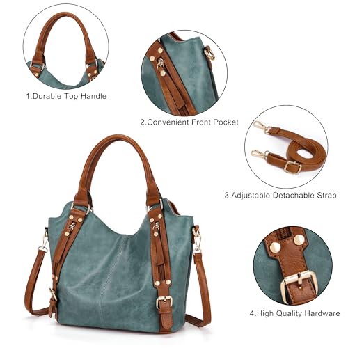 Image of Crossbody Bags for Women Large Hobo Purse Shoulder Handbag Wallet Set 2PCS | Soft PU Leather,Total 9 Pockets,Large Capacity,with a Spacious Functional Wallet,Detachable Shoulder Strap,Stylish Design