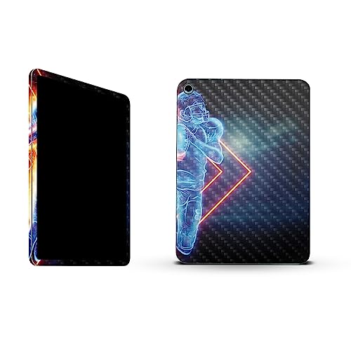 Image of MightySkins Carbon Fiber Skin Compatible with Apple iPad 10.9 inch 10th Gen (2022) Full Wrap Kit - Glow Football | Protective, Durable Textured Carbon Fiber Finish | Easy to Apply | Made in The USA