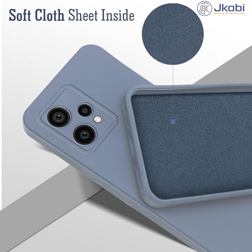 Image of Jkobi Back Cover Case for Realme 9 Pro Plus | Realme 9 4G (Matte Finish Silicone with Inside Fiber Cloth |Light Blue)