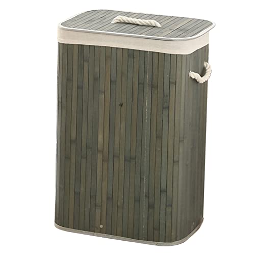 Aoresac Cesta de Lavandería Plegable, Cubo de Almacenamiento de Ropa Sucia de Gran Capacidad, Decoración del Hogar, Almacenamiento Ordenado, Cubo de Comestibles (1.7 gris cuadrado)