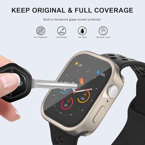 KUVPIUS Premium Metal Watch Case, Apple Watch Cover 45MM, Screen Protector for iWatch Series 7/8/9, Built-in Tempered Glass, Full Protection Rugged AL Metal Case by KUVPIUS - Used condition - Image 3