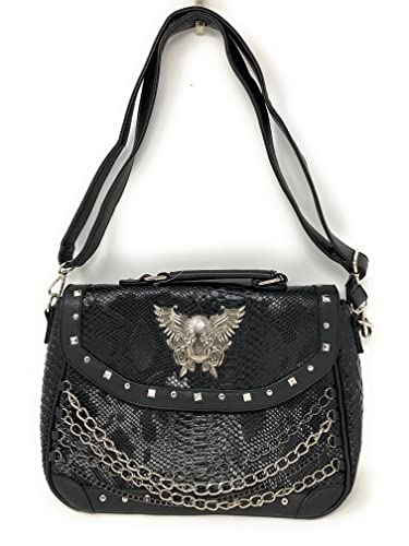 Texas West Women's Skull Chain Concealed Carry Handbag Purse Shoulder Bag Crossbody