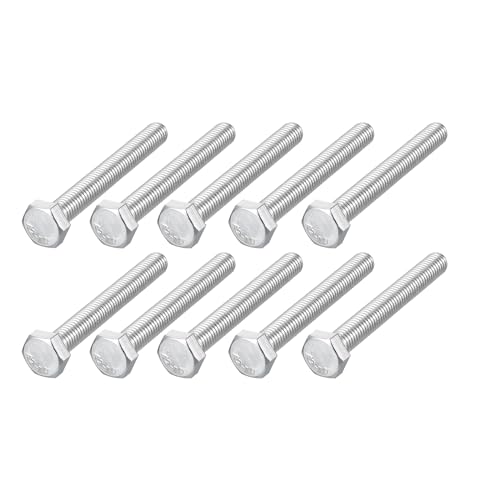 Image of METALLIXITY Hex Bolts (M8-1.25x65mm) 15Pcs, 304 Stainless Steel Coarse Fully Threaded Hex Head Screw Bolt Machine Screws - for Furniture Repair, Silver