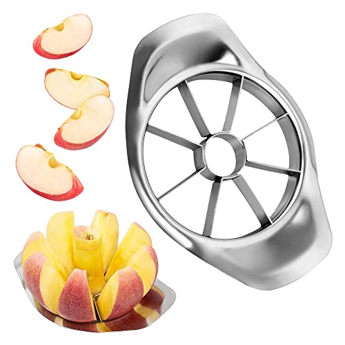 RUCUDIM Cortador de Frutas de Acero Inoxidable 3 en 1, Cortador de Manzanas de Acero Inoxidable,Cortador Manzana, Cortador de Manzanas con 8 Cuchillas Acero Inoxidable Ideal para Manzanas y Peras