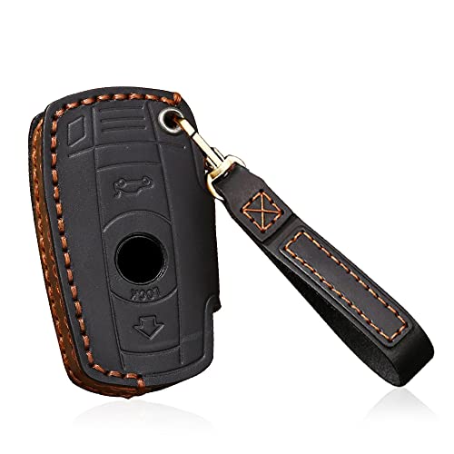Boîtier usé ? Coque de clé BMW cuir noir pour rénover votre télécommande