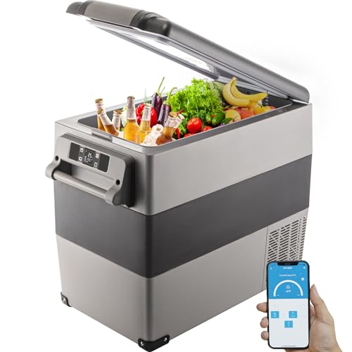 VEVOR Refrigerador para Coche 55 L Mini Caja del Congelador Caja Fresca Mini Frigorífico Nevera de Coche -20 a 10 Grados Centígrados para Camping Caravanas Picnics Festivales