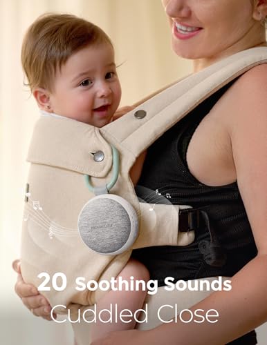 Image of Momcozy Portable Sound Machine with Night Light, White Noise Sound Machine for Baby, 20 Soothing Sounds, Sound Therapy, Long-Lasting Power, Timer, Clips on Stroller, Baby Shower Gifts