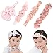 Fascia Capelli Neonata, Bambina Neonata Elastica Fascia, Cerchietto Floreale per Bambine, fascia capelli neonata battesimo, 4 Pezzi Fascia Capelli Bambina per Feste, Matrimoni, Servizi Fotografici