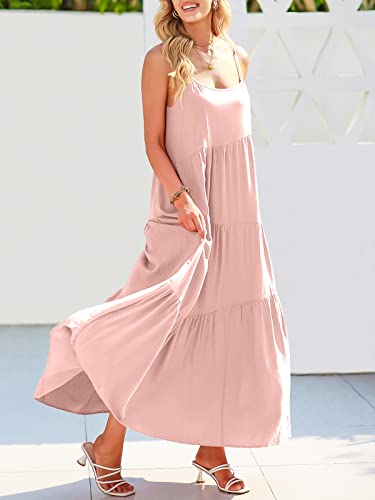 Image of ANRABESS Women Summer Casual Loose Sleeveless Sundress Spaghetti Strap Flowy Boho Linen Beach Vacation Maxi Long Dress
