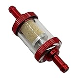 5/16" Inline Fuel Filter Universal for Motorcycle ATV Dirt bike Classic bikes and Small gasoline Engines.Glass shell, aluminum alloy liner.Resistant to gasoline, alcohol and high temperature