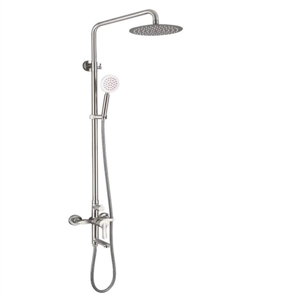 Ensemble mitigeur de douche effet de pluie avec rampe réglable exposée