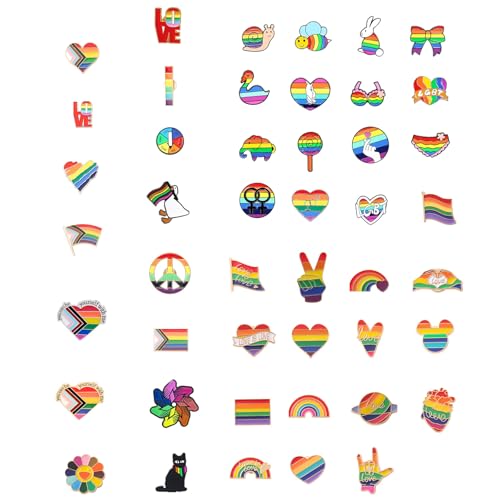Pride Pin & Rainbow Patch - Conjunto de 15, 16 e 46 unidades, seleção individual, acessórios LGBTQ elegantes para diversidade e tolerância (46 artigos)