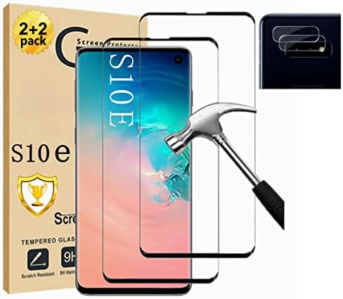 Micger Galaxy S10e Screen Protector 【2+2 Pack】 With 2 Pack Camera Lens Protector, Easy Installation3D Glass Full Coverage, 9H Hardness Tempered Glass Screen Protector for Samsung Galaxy S10e