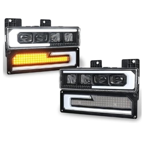 Ensemble phare LED haut de gamme avec clignotant DRL blanc pour Silverado 94-98