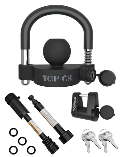 Keyed Alike Trailer Hitch Lock Set Includes Trailer Coupler Ball Lock 1/2 Inch and 5/8 Inch Receiver Hitch Pin Lock and Trailer Coupler Tongue Lock Universal Trailer Lock Kit Share the Same 4 Keys