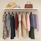 ELITEBLISS Closet Shelf with Hanging Rod, Heavy Duty Closet Organizer System, Closet Shelves Hold 220 lbs, Wall Mounted Closet Storage & Organizers for Walk in Laundry Room