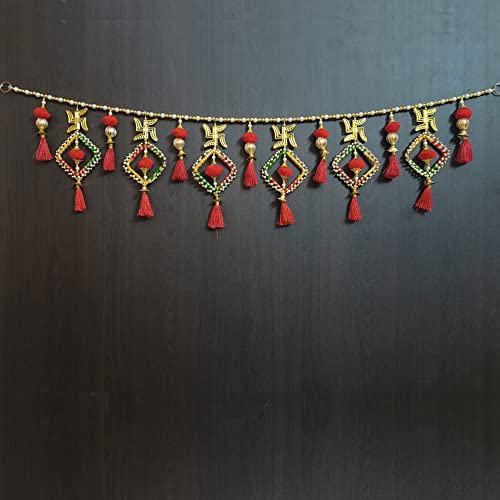 Image of Handmade Door Hanging Bandarwal Chudi Style Toran (TC-07) -Diwali New Year Inauguration Wedding Festival Home Decor Pooja (40 Inch X 6 Inch)
