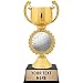 Crown Awards Personalized Golfball Trophy, 7.25" Gold Cup Golfball Trophies with Free Custom Engraving 1 Pack Prime
