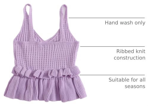 Image of SweatyRocks Women's Casual Sleeveless Peplum Tops Ruffle Hem Cropped Knit Sweater Vests