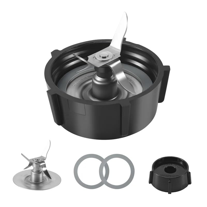XUBOR Para licuadora, Conjunto de Cuchillas para Oster Osterizer Fusion 4 Puntos con Junta Sellado Goma 2 Piezas 4961 Conjunto de Cortador de Mezcla
