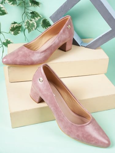Image of ELLE Women's Textured Block Heel Slip-On Pumps