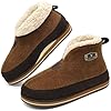 KuaiLu Zapatillas Casa Bota Hombre Invierno Fieltro Cerradas Babuchas Caballero Caliente Peluche Lana Pantuflas Botines Comoda Memory Foam Lavable Slippers Antideslizante Suela Beis 49