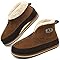 KuaiLu Zapatillas Casa Bota Hombre Invierno Fieltro Cerradas Babuchas Caballero Caliente Peluche Lana Pantuflas Botines Comoda Memory Foam Lavable Slippers Antideslizante Suela Beis 49
