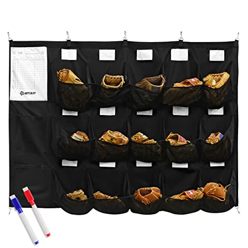 Get Out! Dugout Organizer for Helmets, Gloves, Bats and More - 15 Pocket Baseball Coaching...