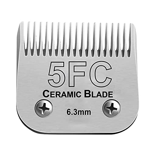 BESTBOMG Tête de Coupe Peignes de Rechange Compatible avec Os-ter Animaux Tondeuse, Lames de Rechange Compatible avec WA-HL Tondeuse, Lame en Céramique Compatible avec an-dis Tondeuse(5FC 6.3mm)