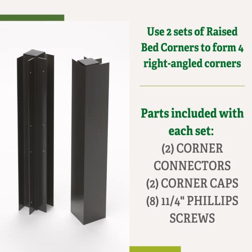 Gardener's Supply Company Raised Garden Bed Lifetime Corner | Sturdy Rustproof Aluminum Planter Box Corner Brackets With Screws And Plastic Cap Included | 15" (Set Of 2) #TOP4
