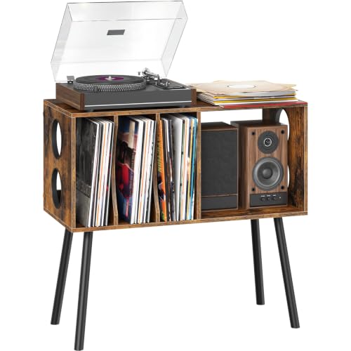 HOOBRO HOOBRO Record Player Stand, Vinyl Record Storage Hold Up to 300 Records