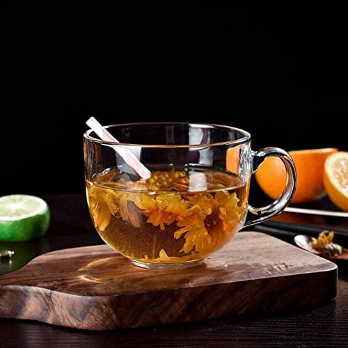 Image of 150ml Glass Tea Coffee Cup Set of 2 | Transparent Handle Glass Cups for Chai, Coffee, Milk | Heat Resistant Glassware for Home & Kitchen Use