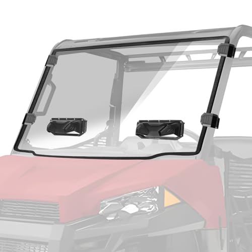 StarknightMT Scratch-Resistant Vented Front Windshield Compatible with 2015-2025 Polaris Ranger Midsize 500 570 ETX EV (Not for Fullsize) Hard Coated PC Full Clear Window